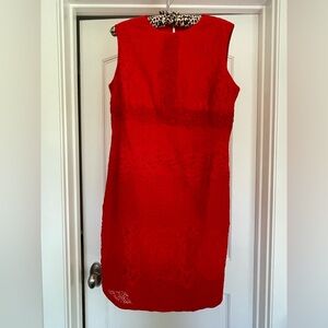 Karen Millen Elegant Orange Lace Dress Size 10